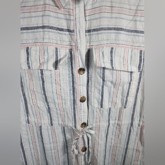 New Time And Tru Dress Linen Blend Coastal Boho Minimalist Pockets - Picture 7 of 16